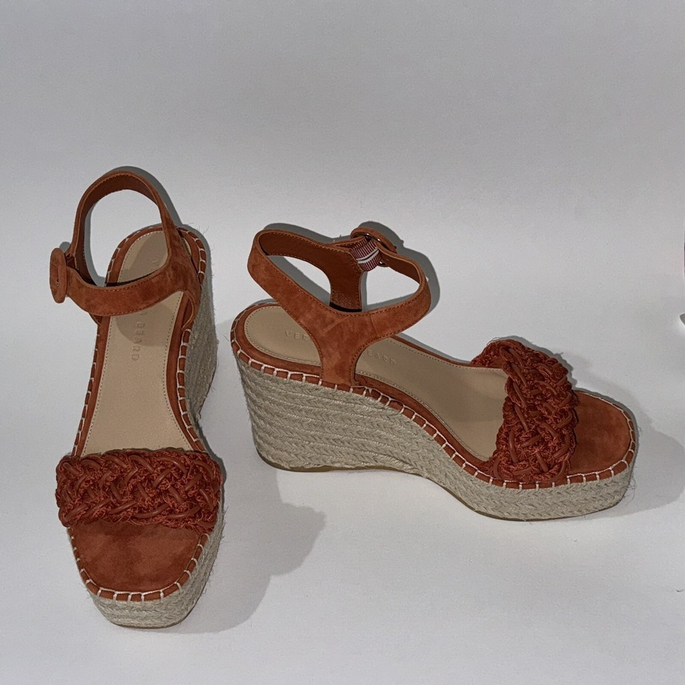 Veronica Beard Espadrille Platform Sandal Women's Reema Orange Shoes US 7 $330